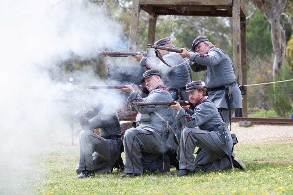Musket Firing Victorian soldiers 